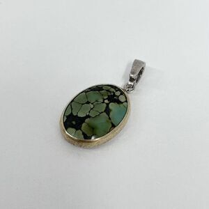 Gurhan Sterling 24K‎ Hammered Gold Turquoise Pendant 5 Grams